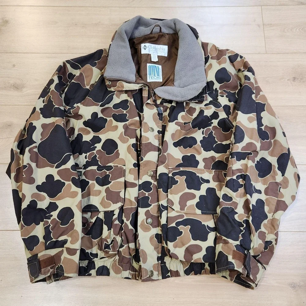 Columbia Omni Tech Duck Camo Hunting Jacket Men's XXL Waterproof Waterfowl Coat